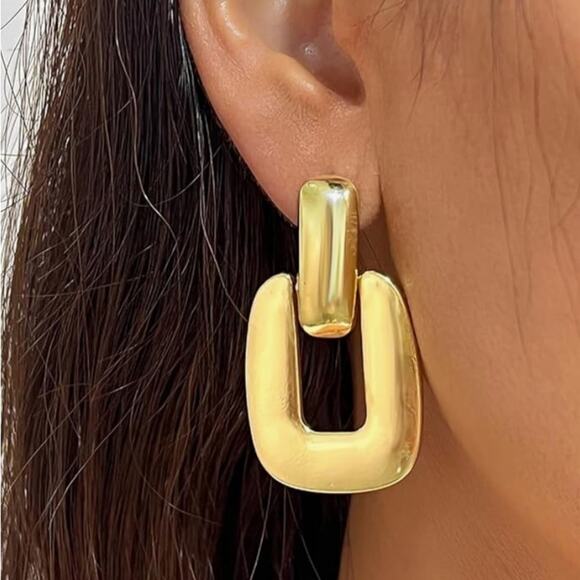 Gold Drop Earrings - Picture 2 of 3